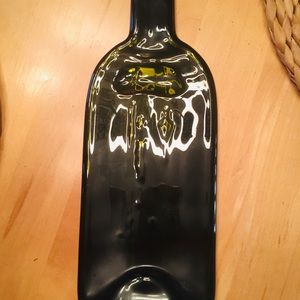 Melted wine bottle cheese tray